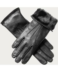 Black Accessories - Ladies' Rabbit Fur Lined Leather Gloves - Lyst