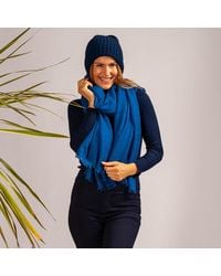 Black Accessories - Gossamer Cashmere Shawl & Ribbed Cashmere Slouch Beanie Set - Lyst