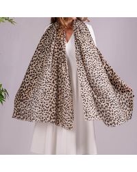 Black - Dappled Leopard Print Cashmere And Silk Scarf - Lyst
