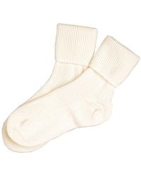 Black Accessories - Ivory Cashmere Bed Socks - Lyst