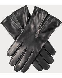 Black Accessories - Leather Gloves With Zip Detail - Lyst