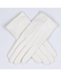 Black Accessories - Ivory Silk Lined Italian Leather Gloves - Lyst