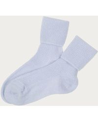 Black Barely Blue Cashmere Bed Socks