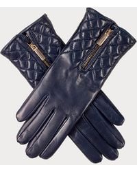Black Accessories - Leather Quilted Gloves With Cashmere Lining - Lyst