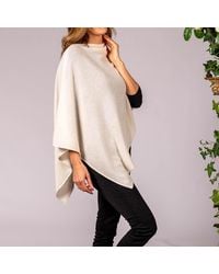 Black Accessories - Vanilla Cream Knitted Cashmere Poncho - Lyst
