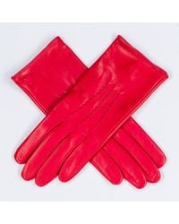 Black Accessories - Rose Silk Lined Italian Leather Gloves - Lyst