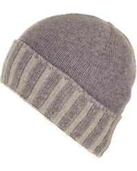 Black Accessories - Two Tone Cashmere Beanie Hat - Lyst
