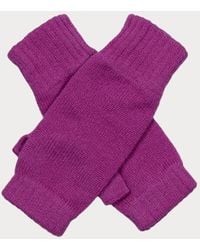 Black Accessories - Ladies Fuchsia Cashmere Mittens - Lyst