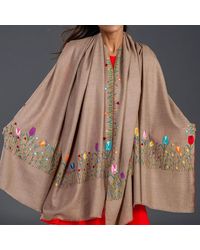 Black Accessories - Hand Embroidered Pashmina Shawl - Lyst