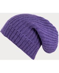 Black Accessories - Rib Knit Cashmere Slouch Beanie - Lyst