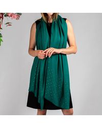 Black - Swarovski Emerald Green Cashmere And Silk Wrap - Lyst