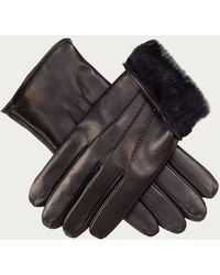 Black Accessories - Black Leather Gloves With Rabbit Lining - Lyst