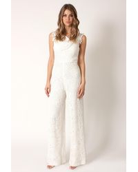 Black Halo Heirloom Lace Jackie Jumpsuit - White