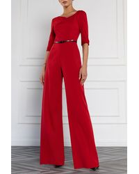 Black Halo - Classic 3/4 Sleeve Jackie O Jumpsuit - Lyst