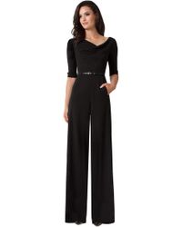 Black Halo 3/4 Sleeve Jackie Jumpsuit - Black