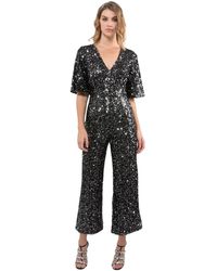 Black Halo Keely Sequin Jumpsuit - Black