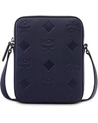 MCM - Klassik Mini Maxi Monogram Embossed Leather Crossbody Bag - Lyst