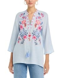 Johnny Was - Liriel Tie Front Blouse - Lyst
