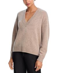 Aqua - Cashmere Drop Shoulder V Neck Sweater - Lyst