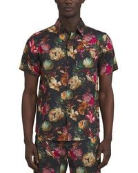 PRPS - Finch Floral Pattern Short Sleeve Button Down Shirt - Lyst