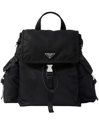 Prada - Explore Re-Nylon And Leather Backpack - Lyst