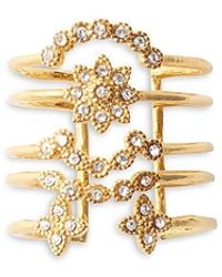 Maje - Crystal Multirow Cuff Statement Ring - Lyst