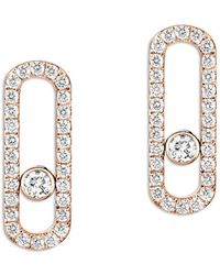 Messika - 18K Move Uno Diamond Pave Oval Statement Earrings - Lyst