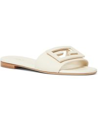 Fendi - Leather Slide Sandals - Lyst