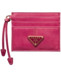 Prada - Leather Card Holder - Lyst