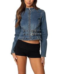 Edikted - Double Buckle Denim Jacket - Lyst