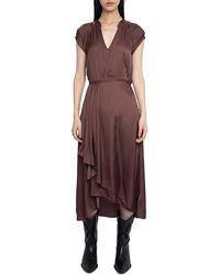 Zadig & Voltaire - Randall Ruffle Satin Dress - Lyst
