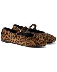 Prada - Printed Leather Ballerinas - Lyst