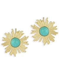 Aqua - Sun Statement Stud Earrings - Lyst