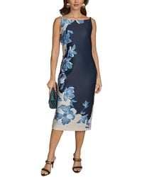 Donna Karan - Boat Neck Sleeveless Midi Dress - Lyst
