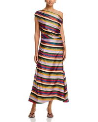 STAUD Martine Linen-Blend Maxi Dress in White | Lyst
