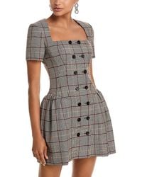 Self-Portrait - Check Short Sleeved Mini Dress - Lyst