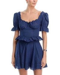 Aqua - X Wuthering Heights Peplum Waist Cropped Top - Lyst