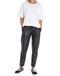 Accouchée - Comfy Cool Foldover Waistband Faux Leather Maternity Jogger Pants - Lyst