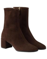 Prada - Stretch Suede Booties - Lyst