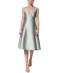 Donna Karan - Sleeveless V Neck A Line Studded Midi Dress - Lyst