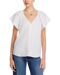 Tommy Bahama - Coastalina V Neck Flutter Sleeved Linen Top - Lyst