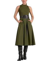 Elan - Mixed Media Midi Dress - Lyst