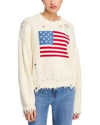 Denimist - Oversized Cropped American Flag Sweater - Lyst