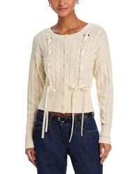 Steve Madden - Saidee Cable Ribbon Ties Cardigan - Lyst