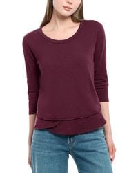 Wilt - 3/4 Sleeve Shrunken Crew Mock Layer Tee - Lyst