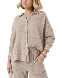 Splendid - Ava Gauze Button Down Shirt - Lyst