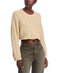Denimist - Cropped Cable Crewneck Sweater - Lyst