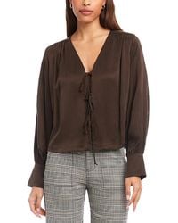 Fifteen Twenty - Kayla Tie Front Blouse - Lyst