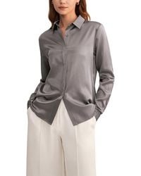 LILYSILK - Basic Concealed Placket Silk Shirt - Lyst