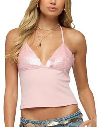 Edikted - Katelyn Sequin Halter Top - Lyst